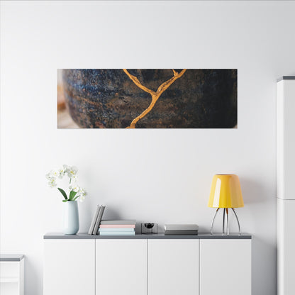 Tea Ceremony Autumn Canvas Art | Kintsugi Healing Design