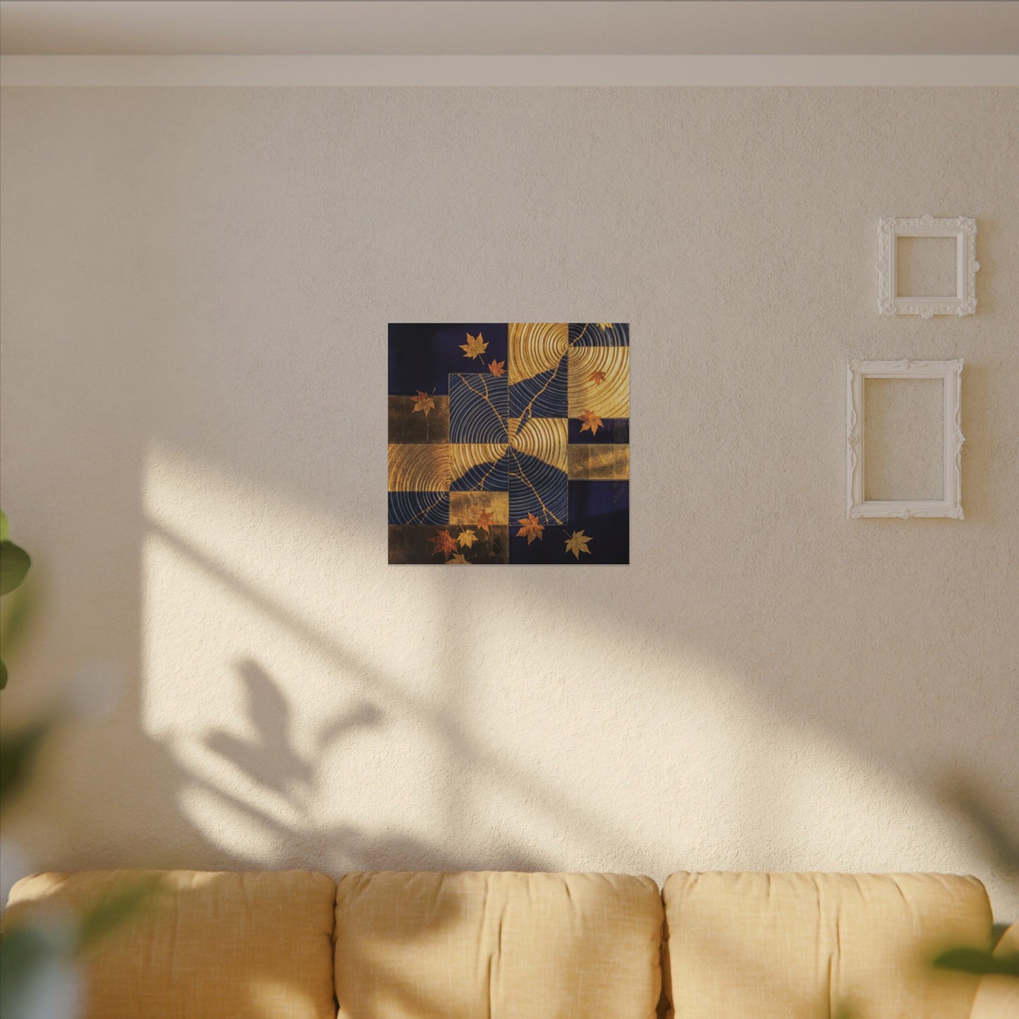 Autumn Water Ripple Crackle Gold Canvas Art | Artful Decor