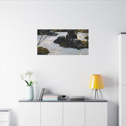 Zen Tea Ceremony in Golden Hour | Karesansui Canvas Art