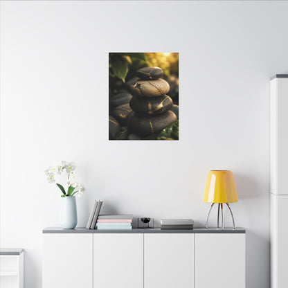 Summer River Stones Broken Beauty Canvas Art | Healing Decor