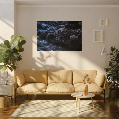 Moody Stone Lantern Canvas Art - Shadow Zen Dark Japandi