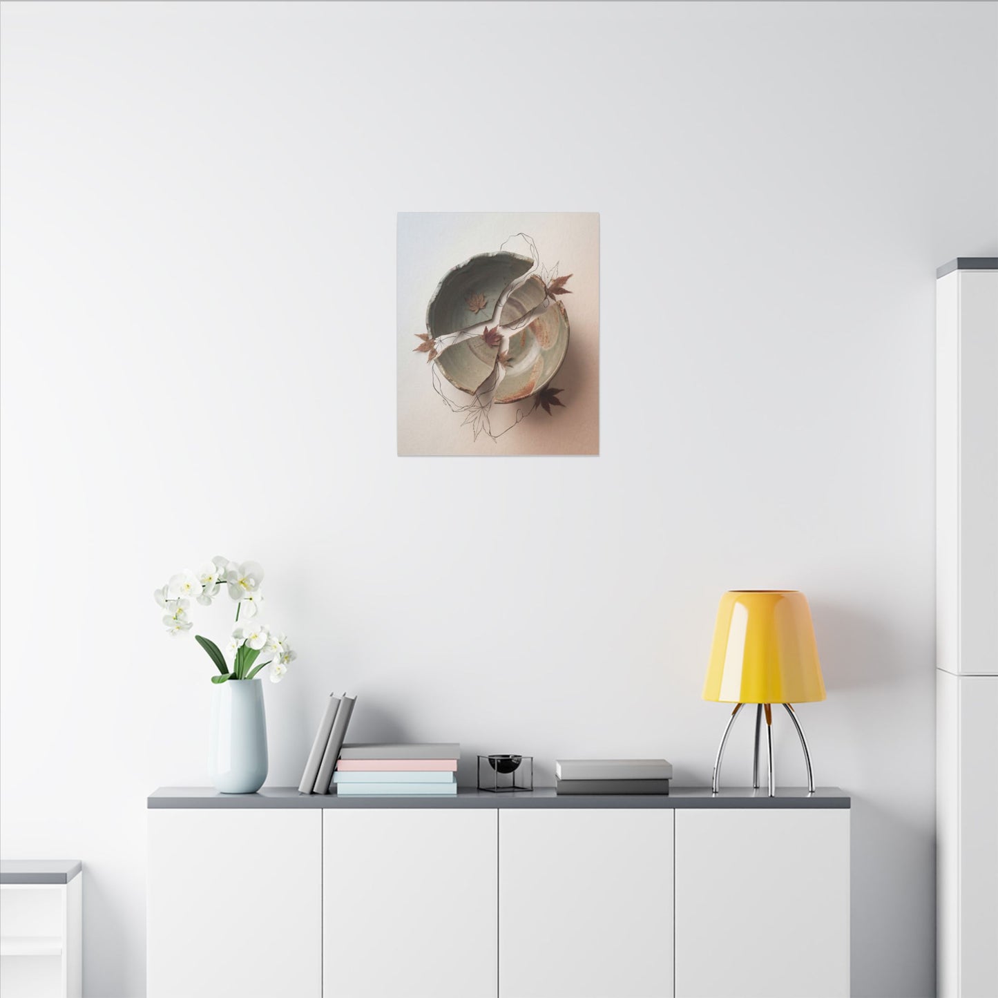 Dawn Ceramic Bowl Canvas Art - Japandi Fukinsei