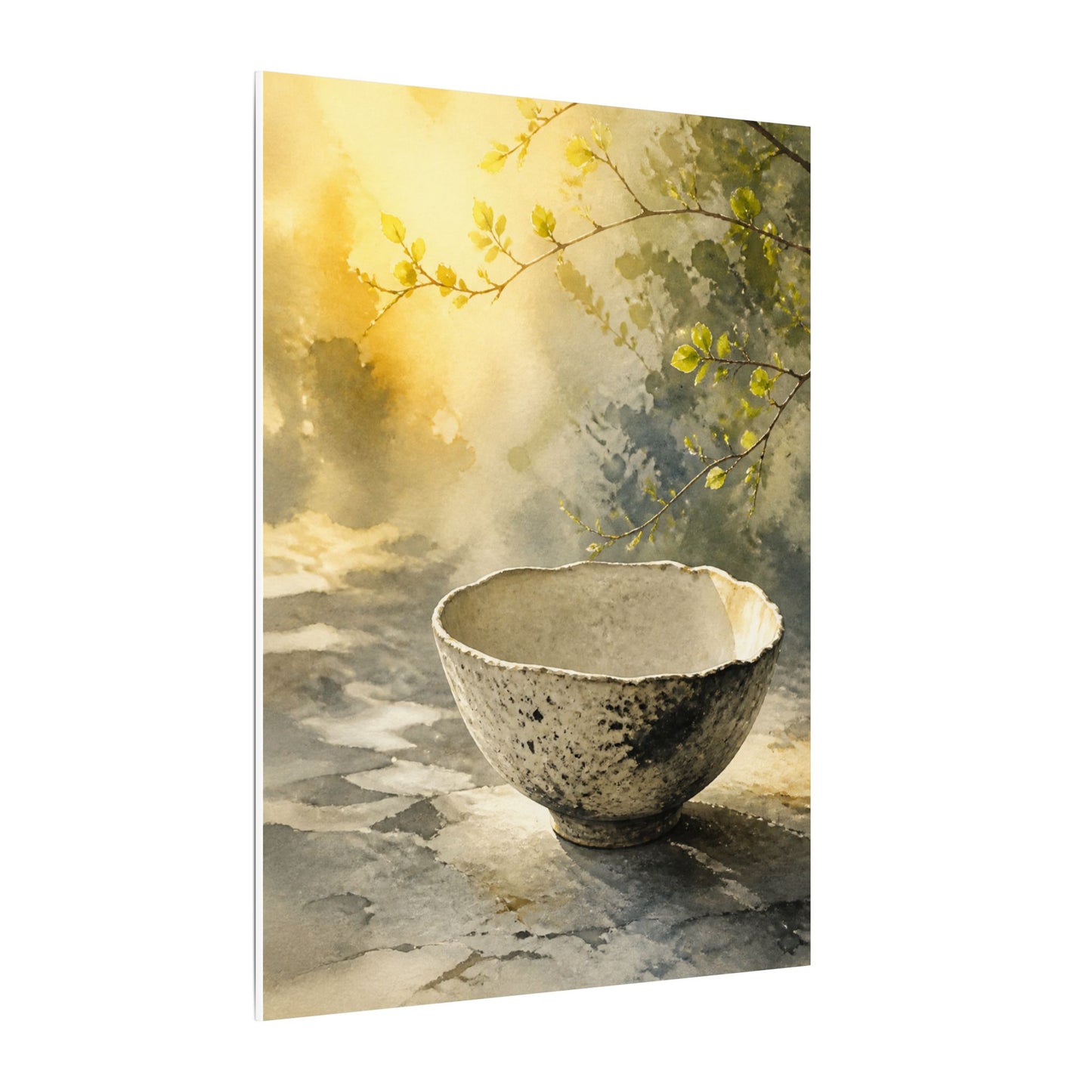Cozy Ceramic Bowl Canvas Art - Watercolor Japandi
