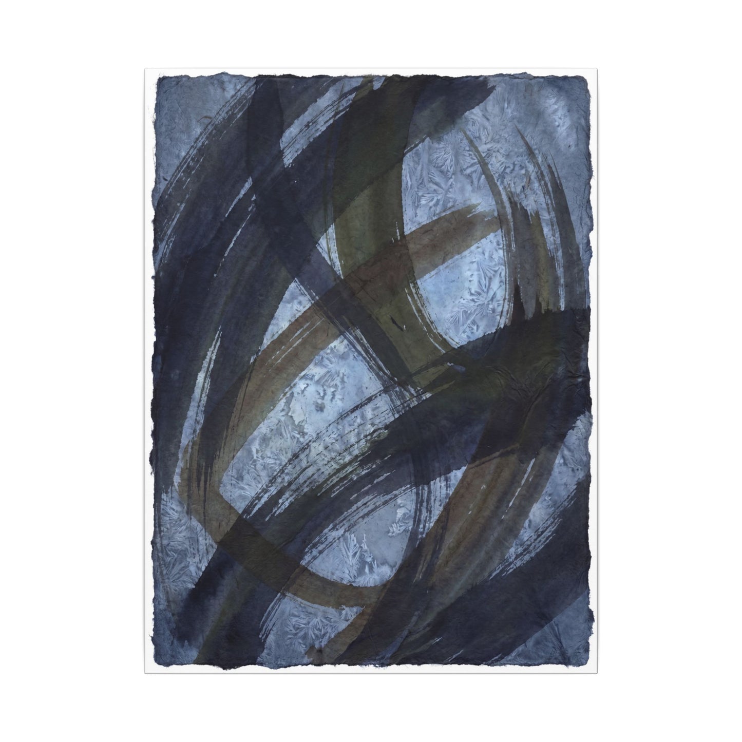 Ink Brushstroke Canvas Art | Winter Dark Japandi Shadow Zen Art