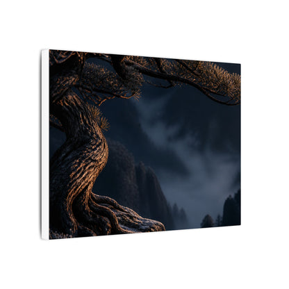 Bold Pine Tree Canvas Art - Shadow Zen Dark Japandi