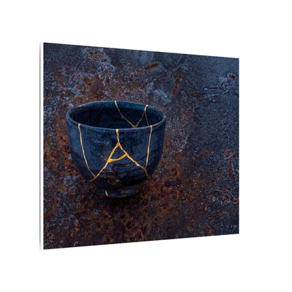 Rust Patina Winter Canvas Art | Kintsugi Healing Design