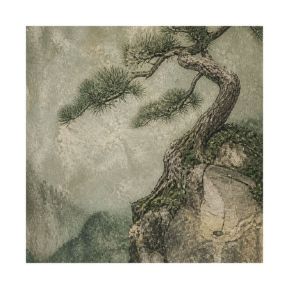 Japandi Pine Tree in Overcast | Texture Wall Art Print