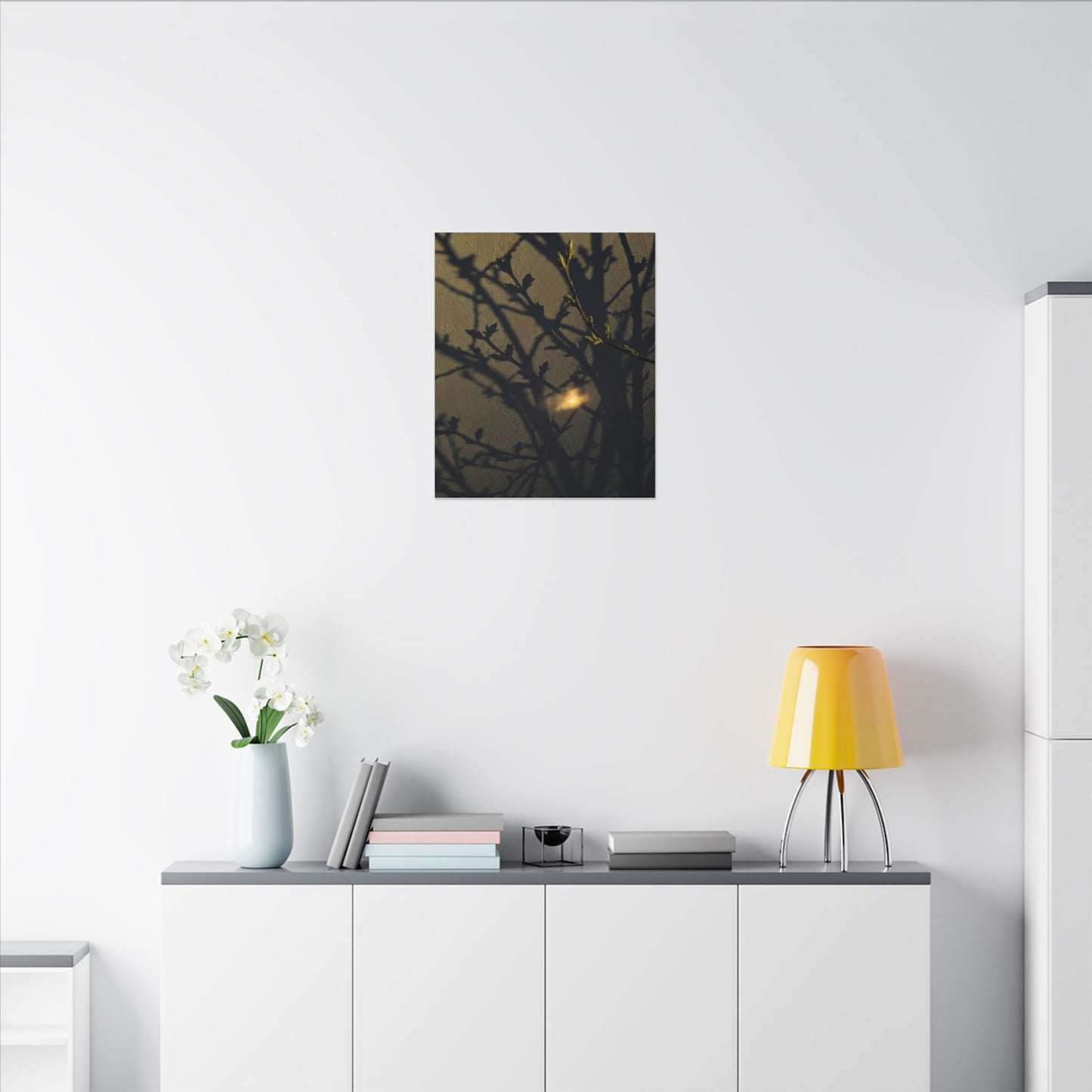 Bold Shadow Play Canvas Art - Moody Minimal Dark Japandi