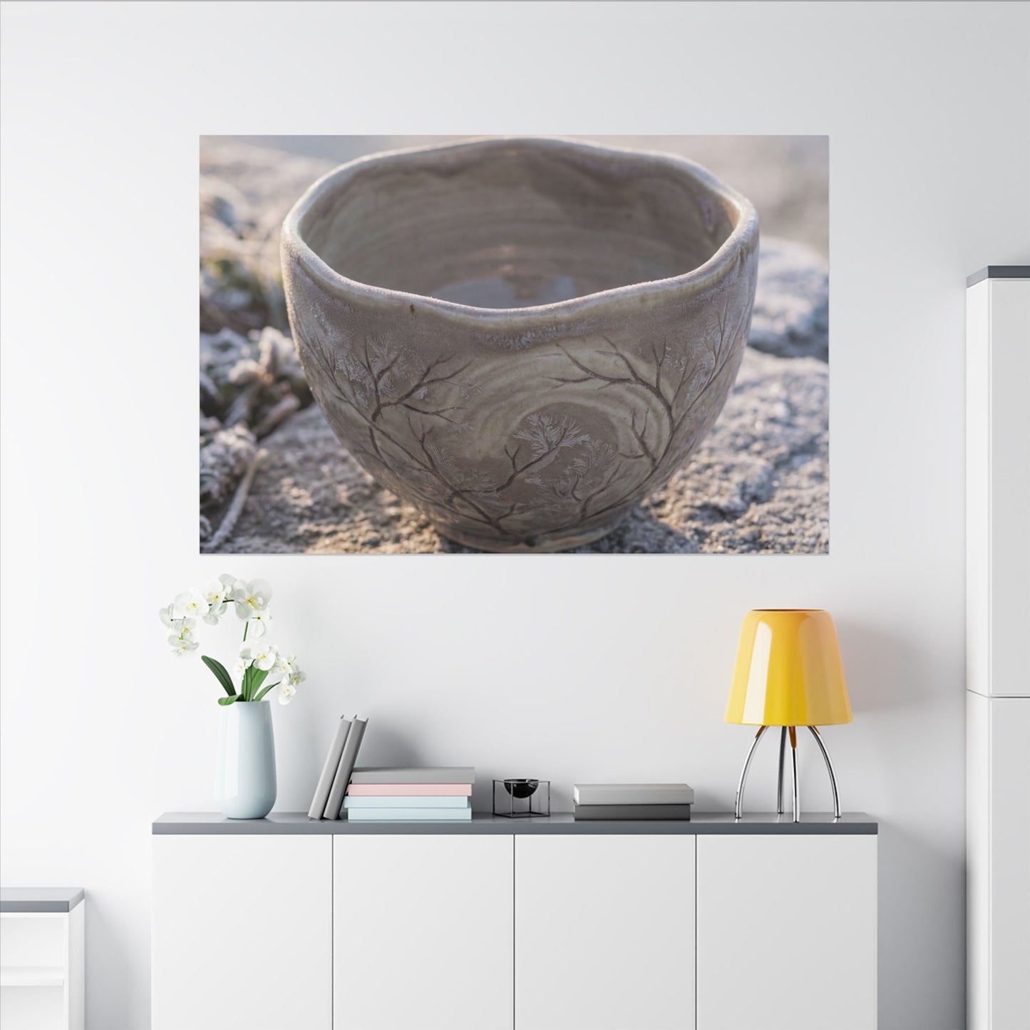 Seijaku Ceramic Bowl Canvas Art - Japandi Japanese Pattern