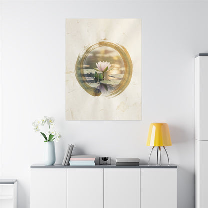 Peaceful Lotus Flower Canvas Art - Enso Zen