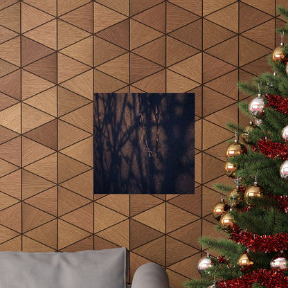 Golden Hour Shadow Play Wall Art Print - Dark Japandi Mono No Aware