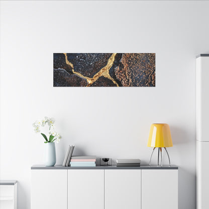 Winter Rust Patina Gold Vein Canvas Art | Resilient Decor