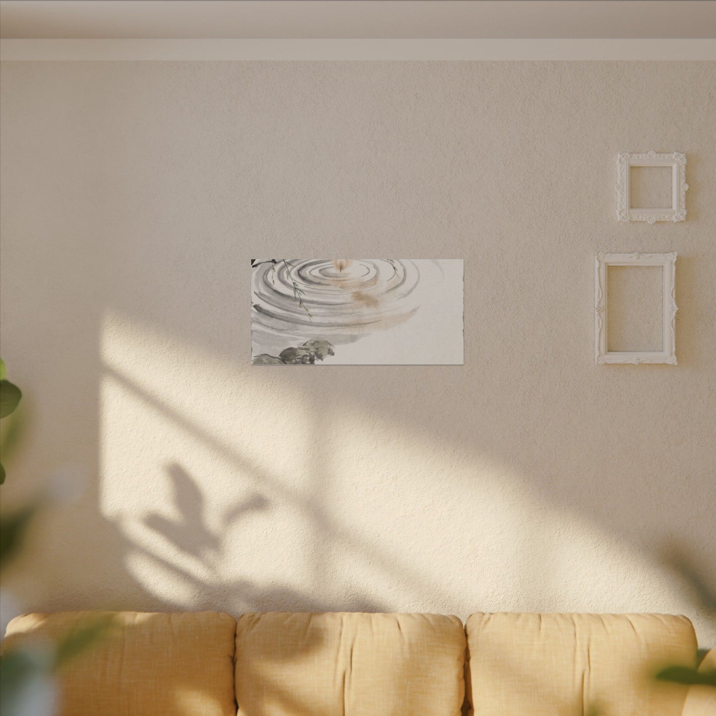 Water Ripple Sumi E Canvas Art | Tranquil Zen Art
