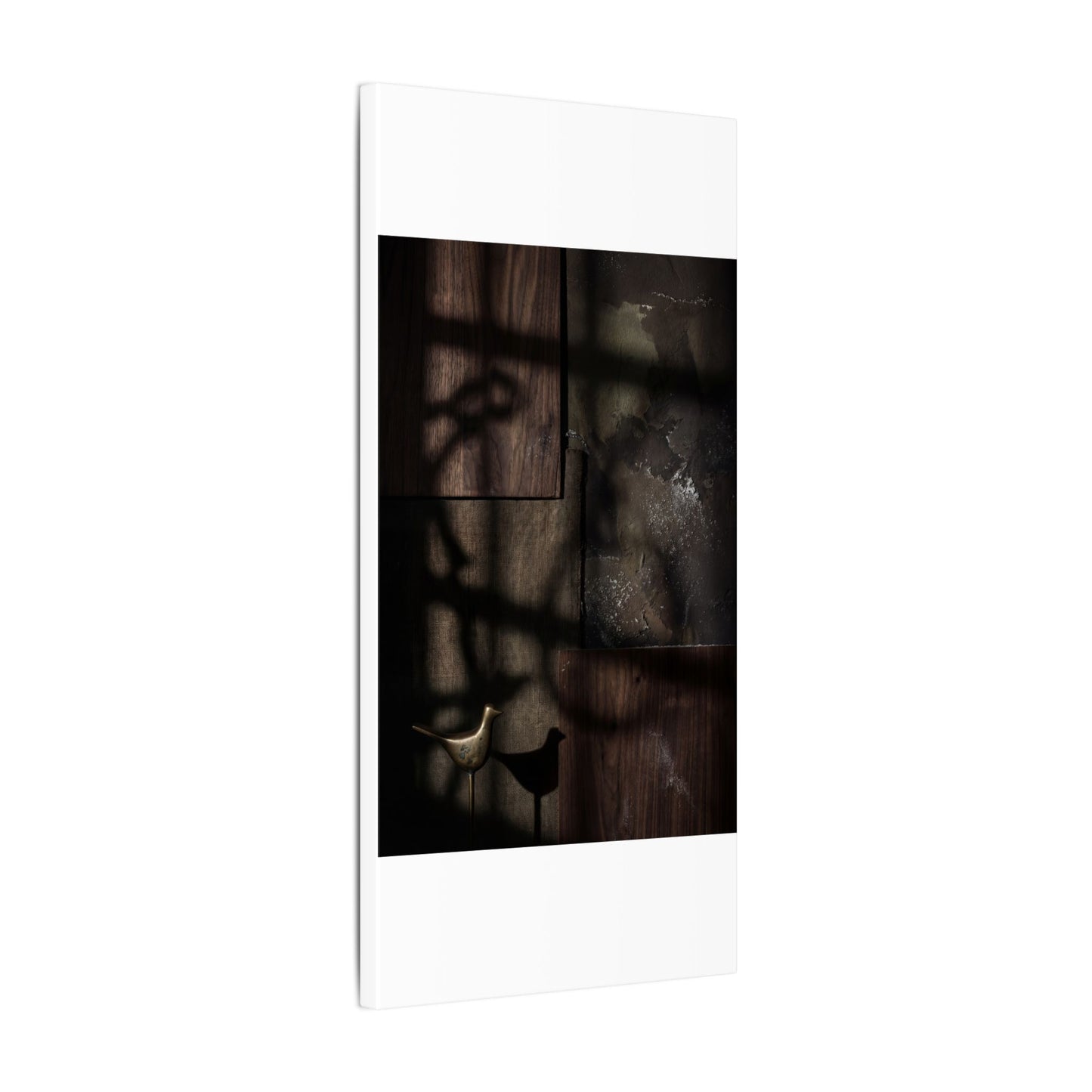 Dark Japandi Shadow Play in Candlelight | Dark Texture Canvas Art