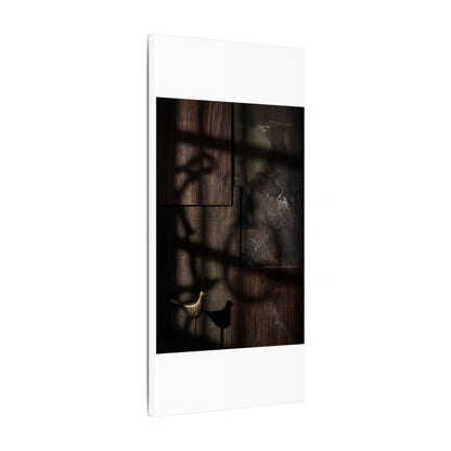 Dark Japandi Shadow Play in Candlelight | Dark Texture Canvas Art