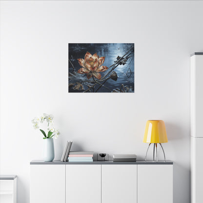 Winter Lotus Flower Broken Beauty Canvas Art | Healing Decor