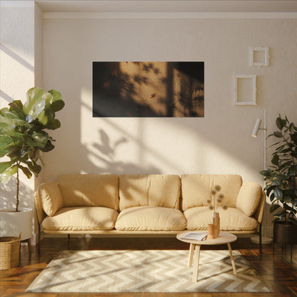 Shadow Play Canvas Art | Autumn Dark Japandi Charcoal Ink Art