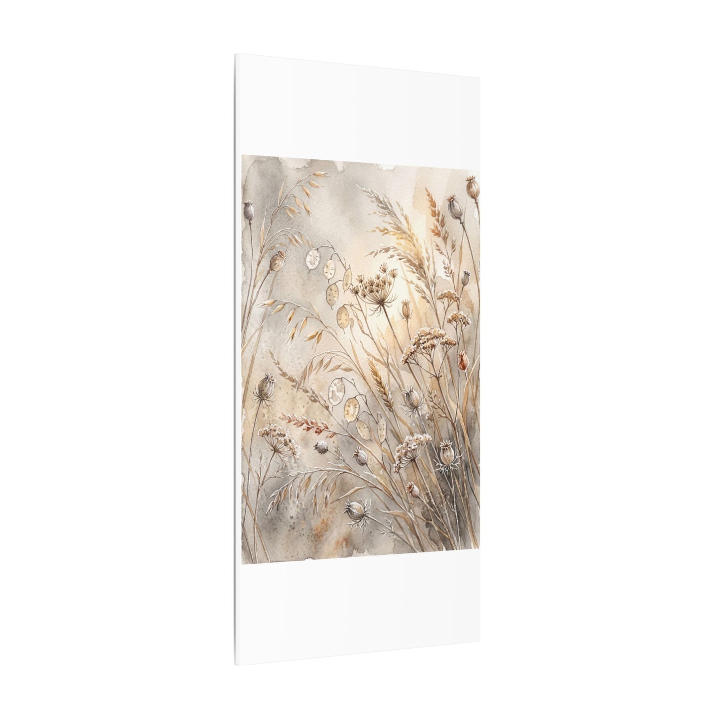 Winter Dried Flowers Watercolor Canvas Art | Warm Decor