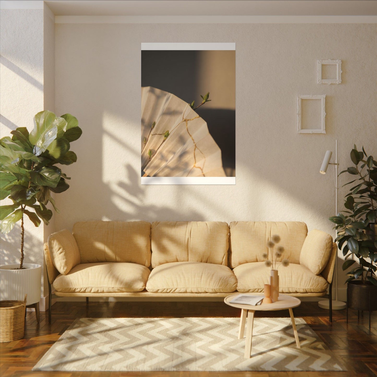 Paper Fold Gold Vein Canvas Art | Healing Kintsugi Art