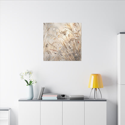 Winter Dried Flowers Watercolor Canvas Art | Warm Decor