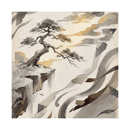 Pine Tree Japanese Pattern Wall Art Print | Cozy Japandi Art