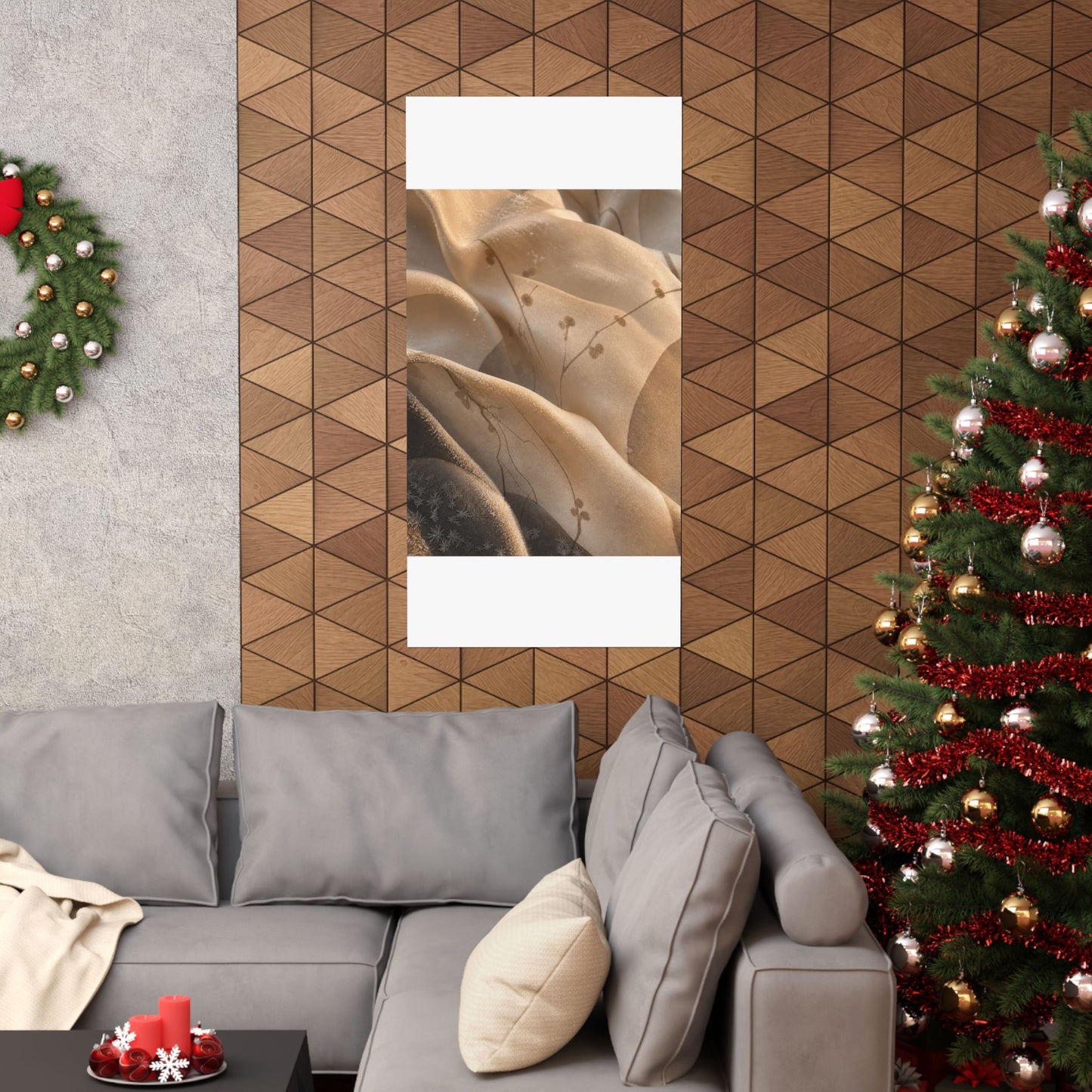 Silk Drape Winter Wall Art Print | Japandi Cozy Design