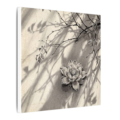 Winter Lotus Flower Sumi E Canvas Art | Contemplative Decor