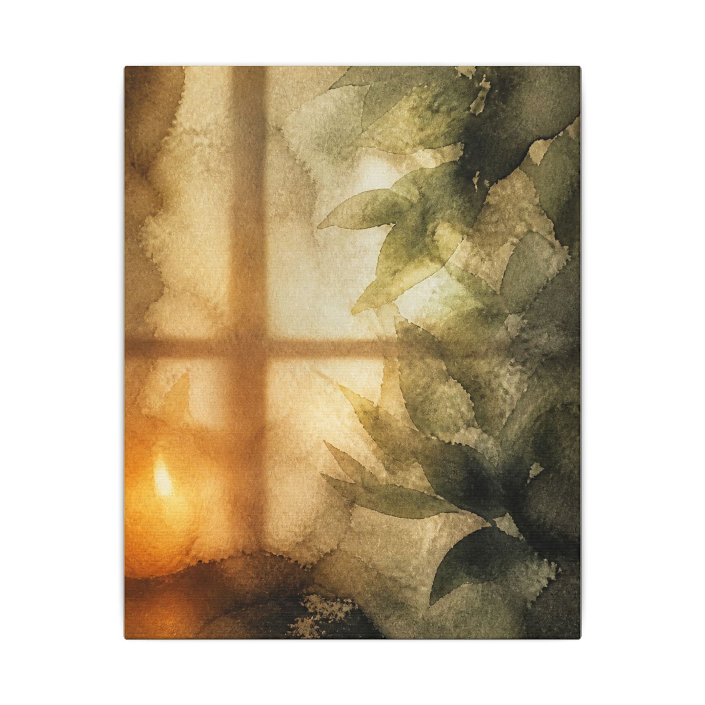 Cozy Shoji Screen Canvas Art - Watercolor Japandi