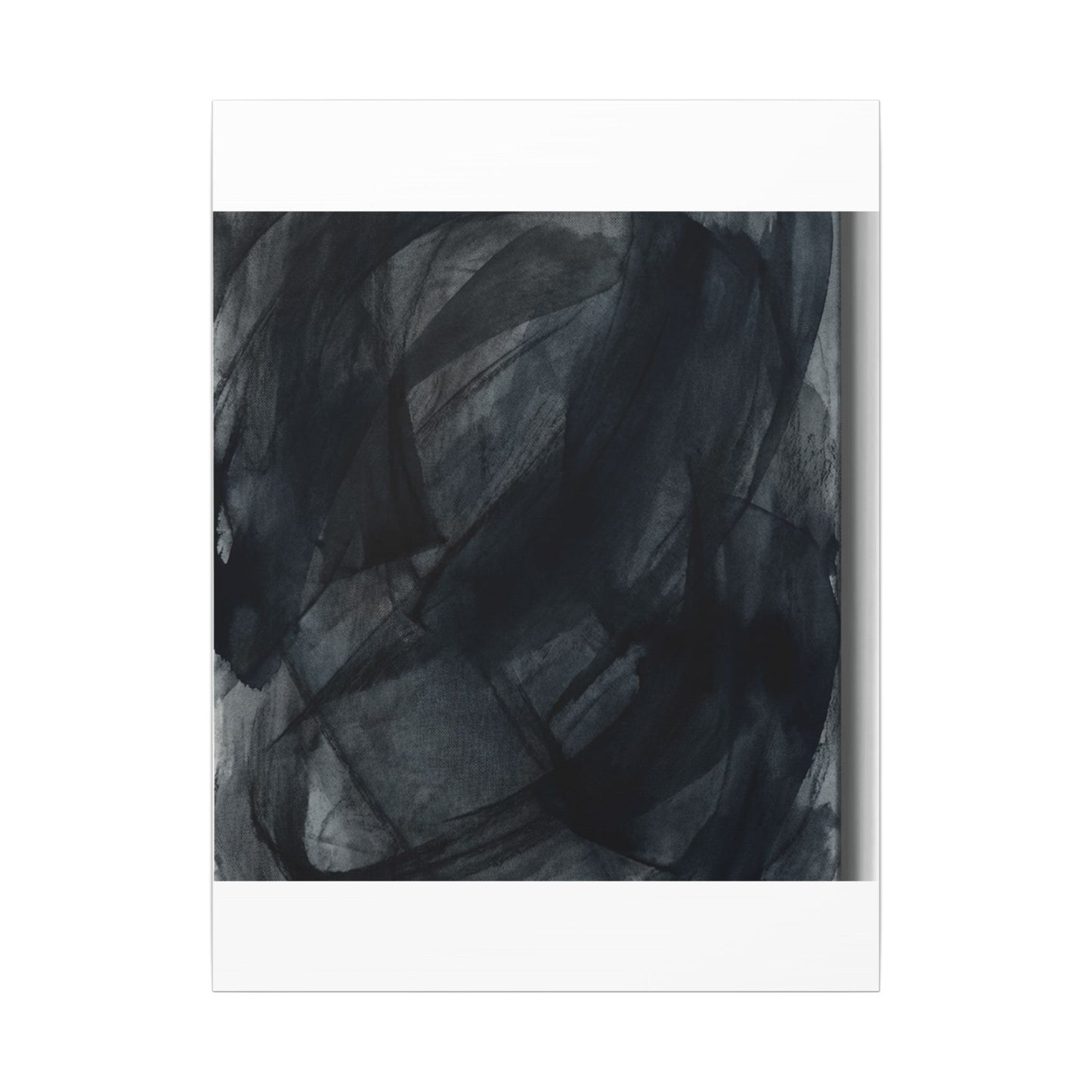 Deep Tones Dark Japandi Charcoal Canvas Art