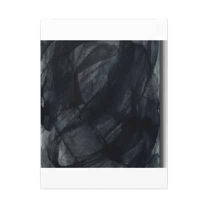 Deep Tones Dark Japandi Charcoal Canvas Art