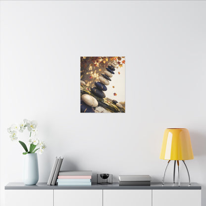 Ma River Stones Canvas Art - Kintsugi Gold Vein