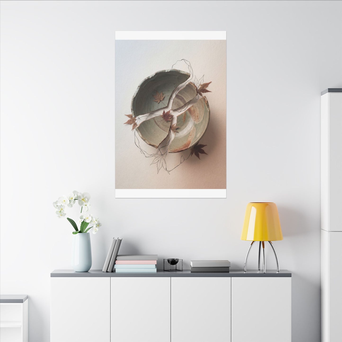 Dawn Ceramic Bowl Canvas Art - Japandi Fukinsei