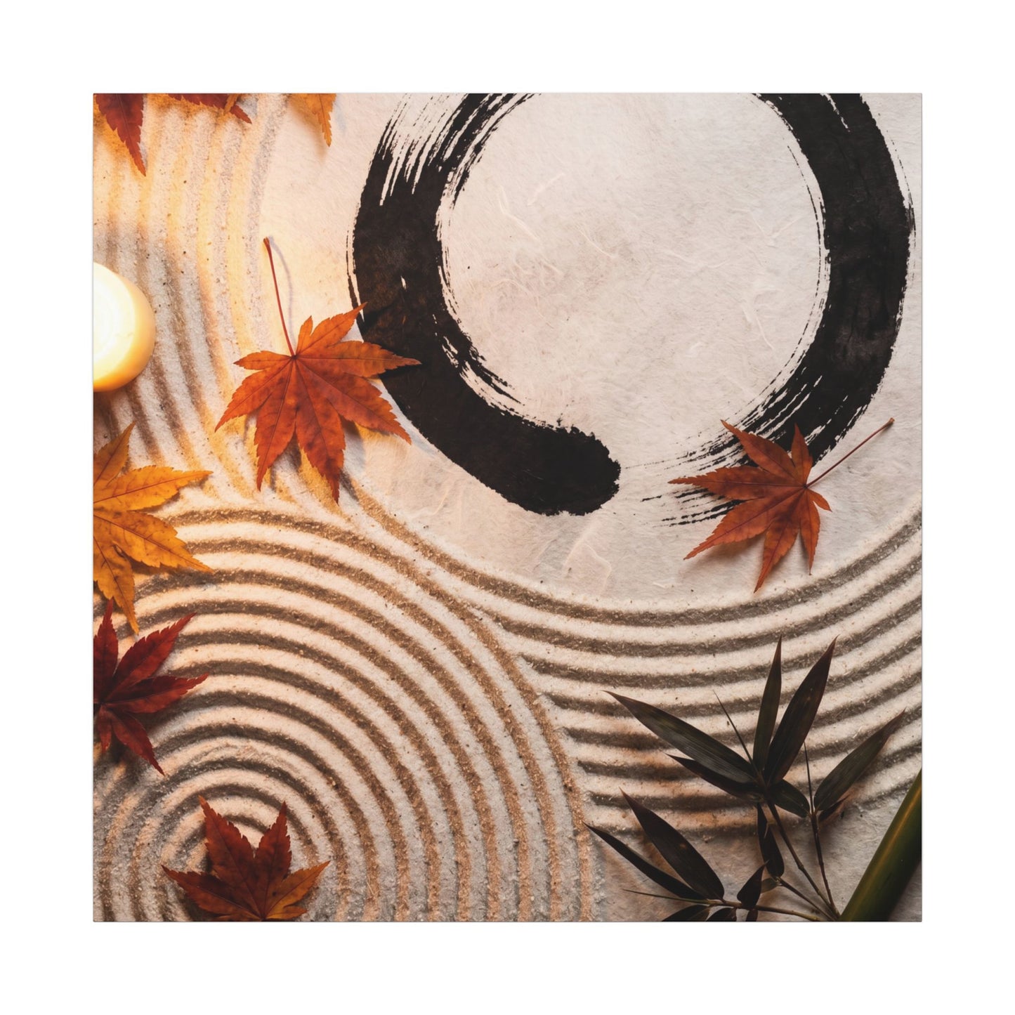 Tranquil Rock Garden Canvas Art - Enso Zen