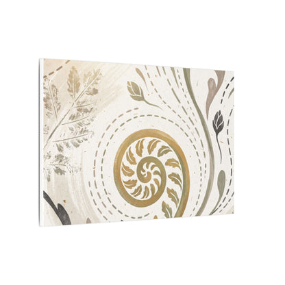 Japandi Fern Unfurling in Golden Hour | Japanese Pattern Canvas Art