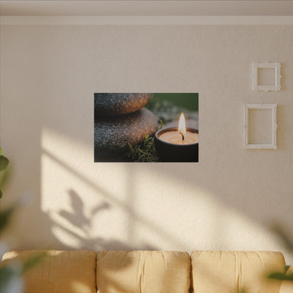 Warm River Stones Canvas Art - Japanese Pattern Japandi