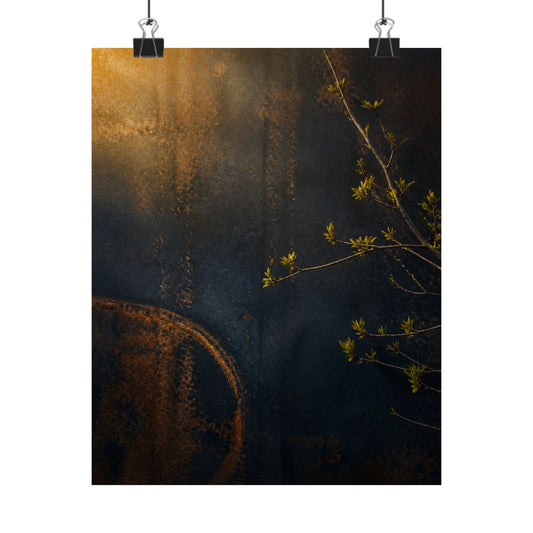 Golden Hour Rust Patina Wall Art Print - Dark Japandi Ma