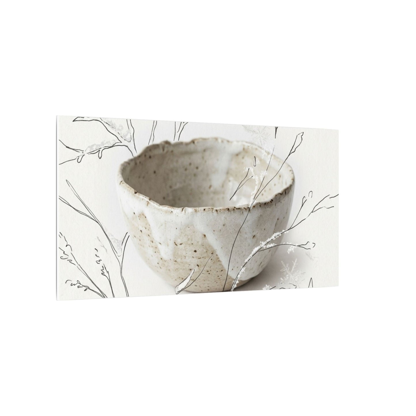 Neutral Ceramic Bowl Canvas Art - Minimal Line Japandi