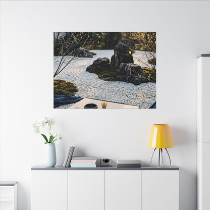 Zen Tea Ceremony in Golden Hour | Karesansui Canvas Art
