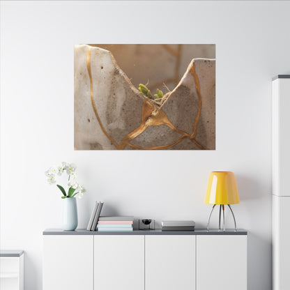 Golden Hour Broken Pottery Canvas Art - Japandi Kanso