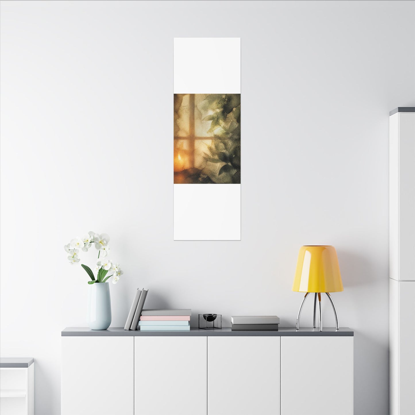 Cozy Shoji Screen Canvas Art - Watercolor Japandi