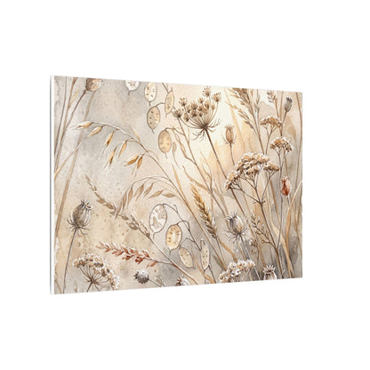 Winter Dried Flowers Watercolor Canvas Art | Warm Decor