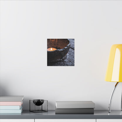 Atmospheric Ceramic Bowl Canvas Art - Moody Minimal Dark Japandi