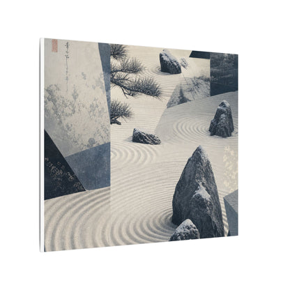 Seijaku Rock Garden Canvas Art - Zen Ukiyo E Inspired