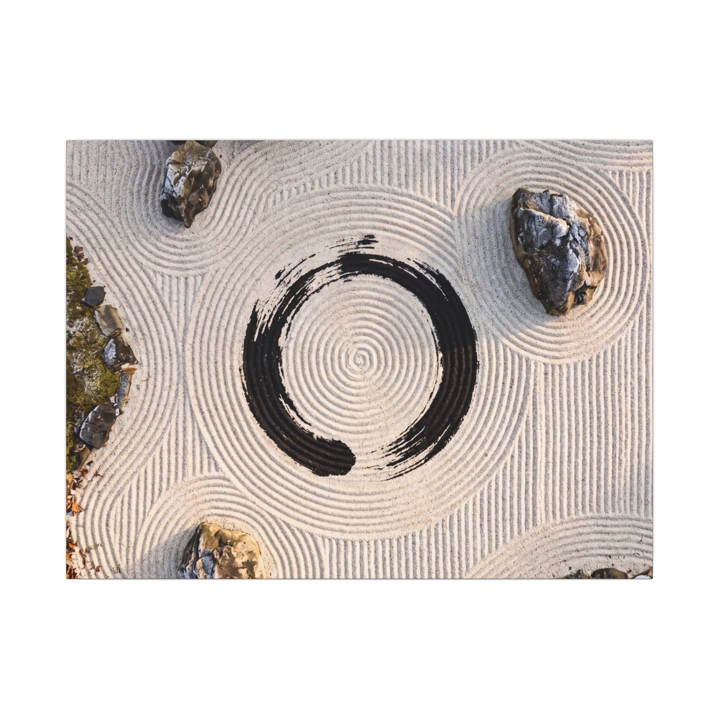 Rock Garden Canvas Art | Winter Zen Enso Art