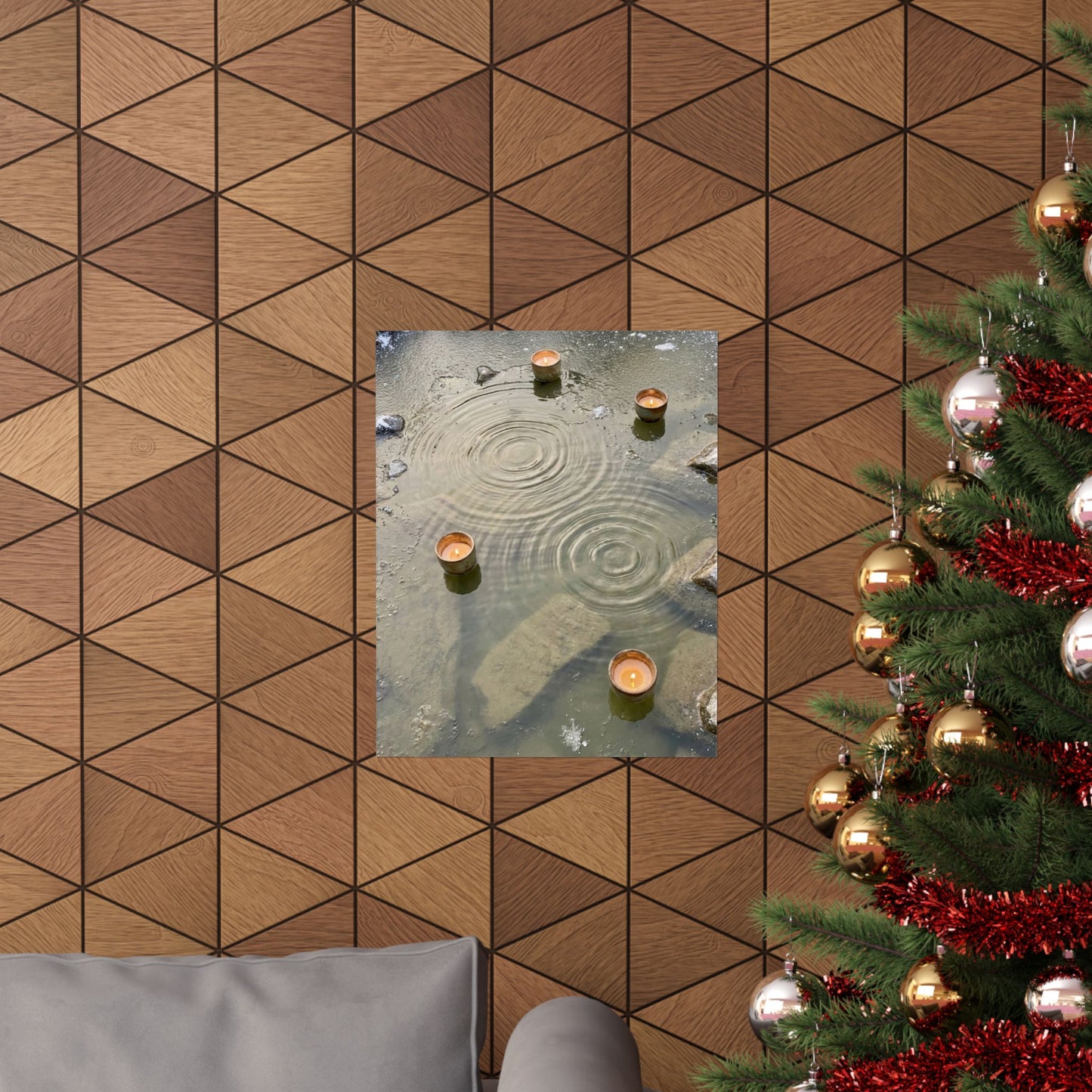 Fukinsei Water Ripple Wall Art Print - Japandi Japanese Pattern
