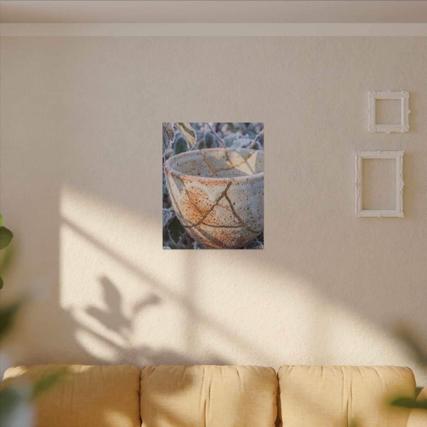 Resilient Ceramic Bowl Canvas Art - Gold Vein Kintsugi