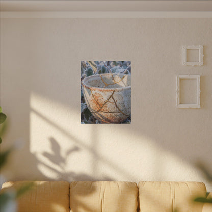 Resilient Ceramic Bowl Canvas Art - Gold Vein Kintsugi