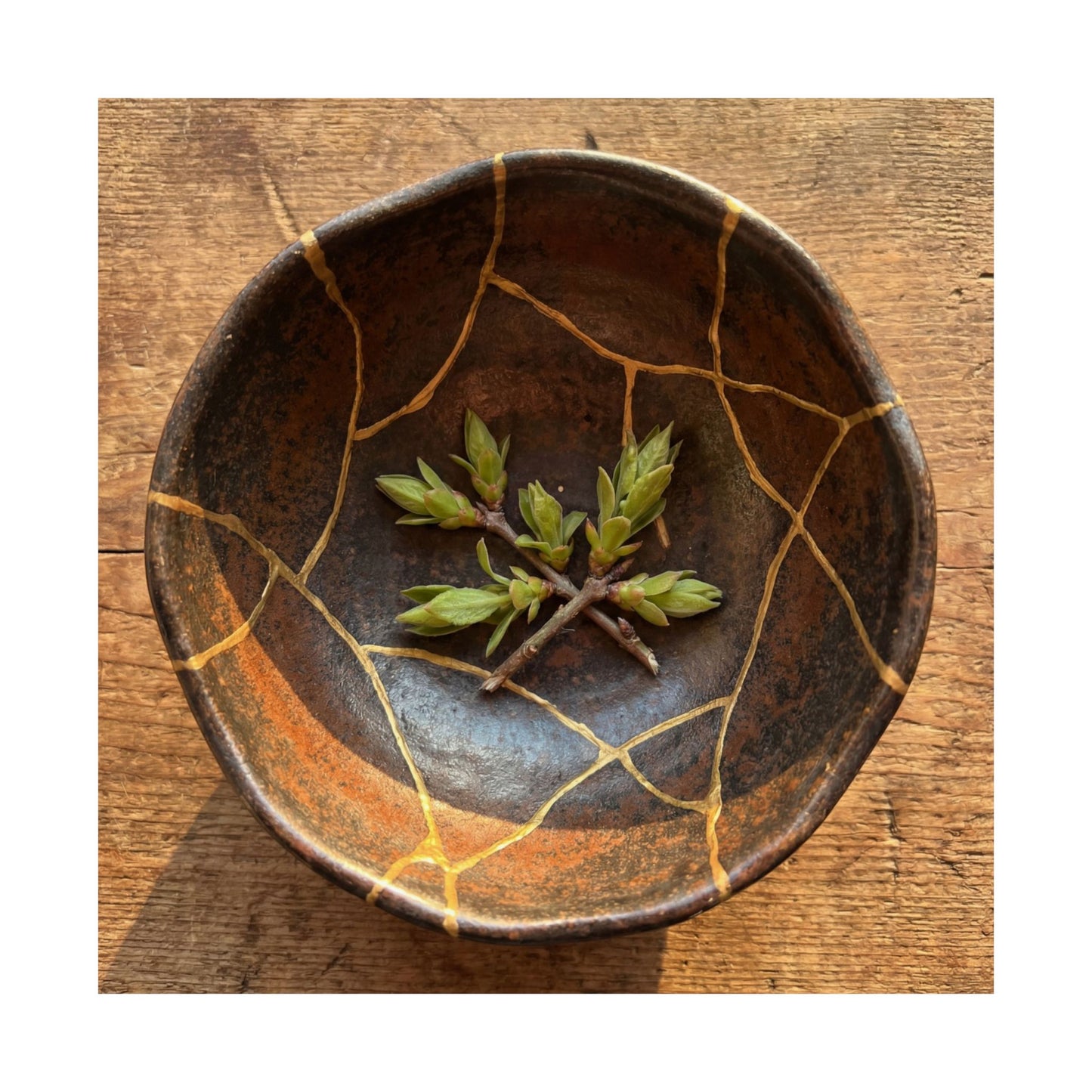 Golden Hour Ceramic Bowl Wall Art Print - Kintsugi Datsuzoku