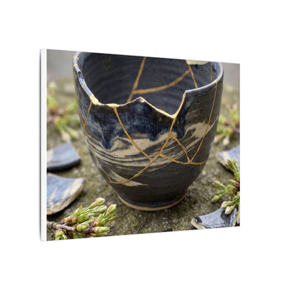 Datsuzoku Ceramic Bowl Canvas Art - Kintsugi Gold Repair