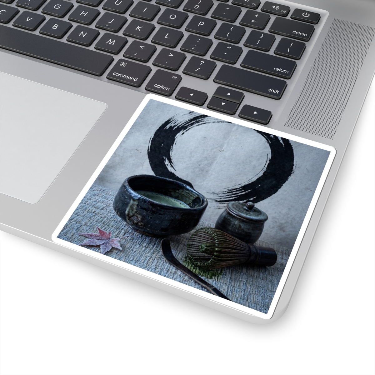 Zen Tea Ceremony in Moonlight | Enso Sticker Art Print
